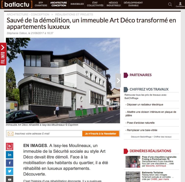 article Batiactu, Macassar, Esprimm, Issy-les-Moulineaux