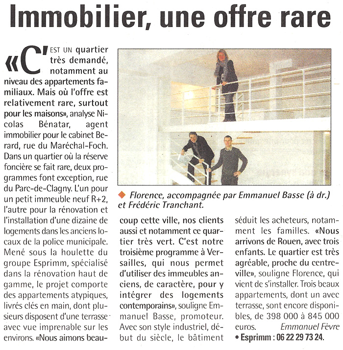 article sur Esprimm dans le journal Toutes les Nouvelles