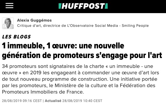 Article Presse Huffpost - Esprimm - 1 immeuble 1 oeuvre